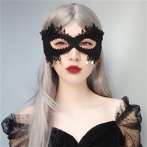 Gothic Black Queen Noble Masquerade Adult Halloween Devil Anime Cosplay Eye Mask MS21685
