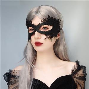 Gothic Black Queen Noble Masquerade Adult Halloween Devil Anime Cosplay Eye Mask MS21685