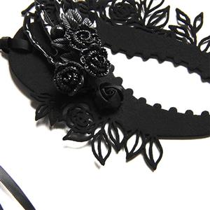 Gothic Black Rose Sexy Queen Masquerade Adult Halloween Anime Cosplay Eye Mask MS21687