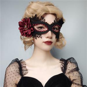 Gothic Red Rose and Ruby Sexy Queen Masquerade Adult Halloween Anime Cosplay Eye Mask MS21688