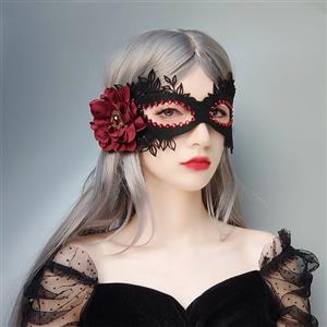 Gothic Red Rose and Ruby Sexy Queen Masquerade Adult Halloween Anime Cosplay Eye Mask MS21688