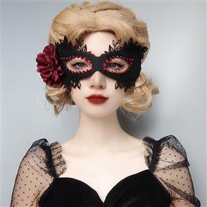 Gothic Red Rose and Ruby Sexy Queen Masquerade Adult Halloween Anime Cosplay Eye Mask MS21688