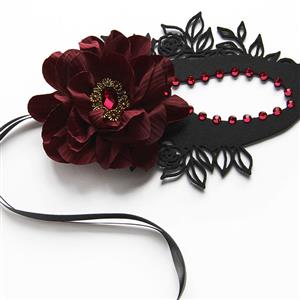Gothic Red Rose and Ruby Sexy Queen Masquerade Adult Halloween Anime Cosplay Eye Mask MS21688
