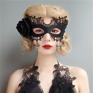 Sexy Black Rose Evil Queen Masquerade Ghost Bride Adult Halloween Cosplay Eye Mask MS21798