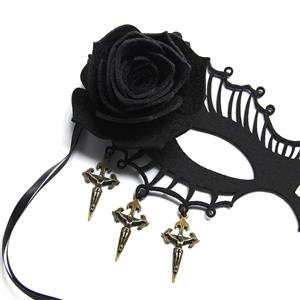 Sexy Black Rose Evil Queen Masquerade Ghost Bride Adult Halloween Cosplay Eye Mask MS21798