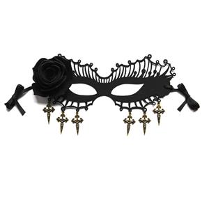 Sexy Black Rose Evil Queen Masquerade Ghost Bride Adult Halloween Cosplay Eye Mask MS21798