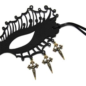 Sexy Black Rose Evil Queen Masquerade Ghost Bride Adult Halloween Cosplay Eye Mask MS21798