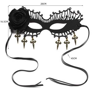 Sexy Black Rose Evil Queen Masquerade Ghost Bride Adult Halloween Cosplay Eye Mask MS21798