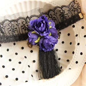 Women's Gothic Queen Crown Flower Dotted Mesh Face Mask MS13028