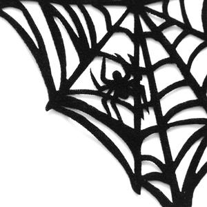 Gothic Spiderweb Hand Chain - Halloween Finger Jewelry with Black Spider Charm and Adjustable Fit J237834