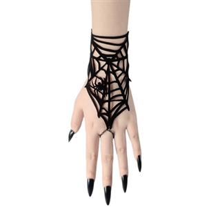 Gothic hand chain, Spiderweb jewelry, Halloween finger jewelry, Adjustable hand harness, Gothic festival accessory, Witch costume jewelry, Spider charm bracelet, Cosplay hand chain, Dark aesthetic jewelry, Unisex Gothic accessory #J237834