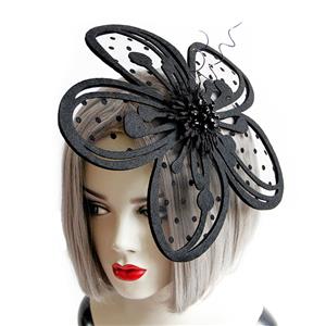 Gothic Style Black Petal Lace Dots Beads Wire Decoration Hairpin Head Decoration J20193