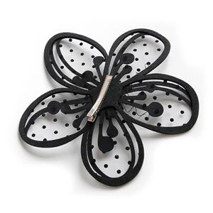 Gothic Style Black Petal Lace Dots Beads Wire Decoration Hairpin Head Decoration J20193