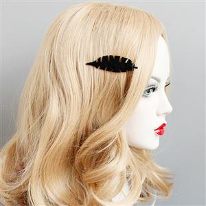 Gothic Black Hollowed Leaf Hairpin Halloween Decoration J18396