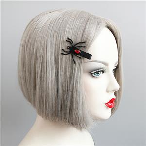 Gothic Black Spider Red Gem Hairpin Halloween Decoration J18387