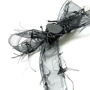 Gothic Black Bowknot and Spider Hairpin Cosplay Party Halloween Decoration J21467