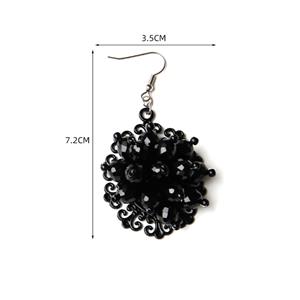 Gothic Style Metal Modeling With Black Beads Masquerade Party Pendant Drop Earrings J20107