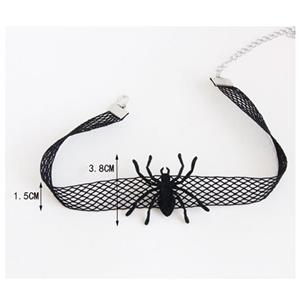 Black Gothic Vintage Vampire Netted Spider Choker Necklace J17378