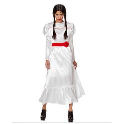 Gothic Vampire White Long Sleeves Maxi Dress Adult Ghost Bride Wedding Costume N20992