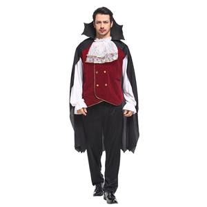 Gothic Adult Halloween Men's Vampire Count Cosplay Party Costume N20741