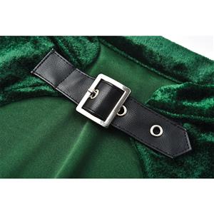 Medieval Victorian Gothic Dark-green Velvet Stand Collar Long Layered Sleeve Shrug Bolero N20168