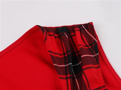 Gothic Vintage Plaid Sleeveless Dress for Halloween N237808