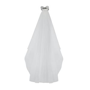 Gothic White Bride See-through Tulle Veil Halloween Cosplay Accessory N23303