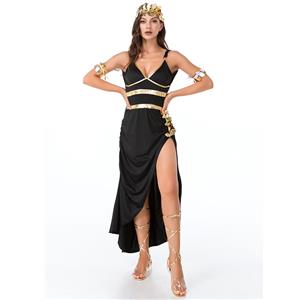 Hot Sale Halloween Costume, Black Egyptian Costume, Cosplay Adult Halloween Costume, Women's Sexy Black Adult Costume, Cosplay Costume, Greek Goddess Adult Costume, #N21447