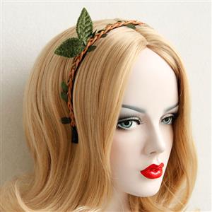 Lovely Green  Leaves Decor Hairhoop J12848