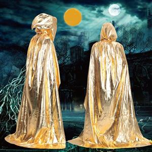 Grim Reaper Hooded Cape,Full Length Cloak,Halloween Costume,Adult Cosplay Party Costume Cloak,Bright Cloak,Evil Halloween Cape, #N20078