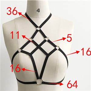 Sexy Black Halter Hollow Out Strappy Elastic Bandage Bra Top Temptation Lingerie N21284