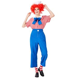 5pcs Unisex Funny Circus Clown Shirt and Trousers Adult Cosplay Costume Set N19450