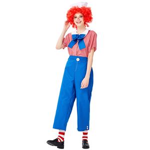 5pcs Unisex Funny Circus Clown Shirt and Trousers Adult Cosplay Costume Set N19450