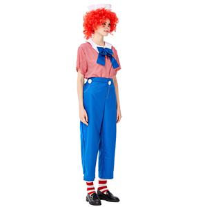 5pcs Unisex Funny Circus Clown Shirt and Trousers Adult Cosplay Costume Set N19450