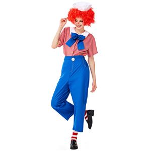 5pcs Unisex Funny Circus Clown Shirt and Trousers Adult Cosplay Costume Set N19450