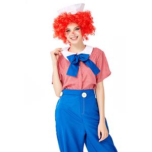 5pcs Unisex Funny Circus Clown Shirt and Trousers Adult Cosplay Costume Set N19450