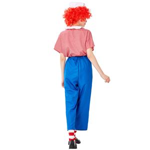 5pcs Unisex Funny Circus Clown Shirt and Trousers Adult Cosplay Costume Set N19450