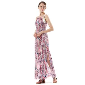 Casual Hemp Rope Hippie Style Sleeveless Cut-outs Beachwear Maxi Day Dress N18766