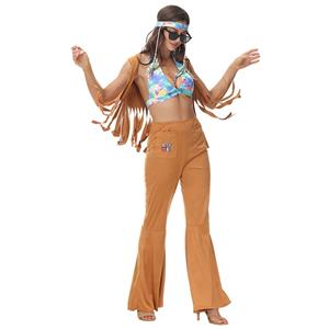 1960s Adult Hippie Hottie Disco Dancing Costume, Hippie Theme Party Dacing Costume,Women's Dancing Costume, Women's Disco Halloween Costume, 1960s Hippie Hottie Fancy Party Costume, Hippie Dress Adult Costume, Adult Peace & Love Hippie Costume, #N22025