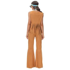 4pcs Women's Hippie Hottie Bra and Bell-bottoms Disco Dancing Tassel Vest Cosplay Costume N22025