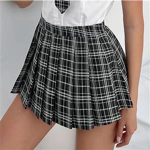 Hot Adult School Girl Uniform Mini Plaid Skirt N22572