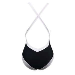 Fashion One-piece zipper Halter Backless Swimsuit BK11384