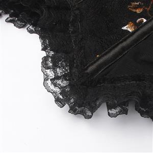 Lace Corset with Floral Print - Sexy Vintage Style Top with Garter Straps N23751