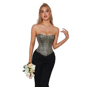 Retro Floral Fantasies Backless Strapless Steel Bones Underbust Corset N22405 N22405