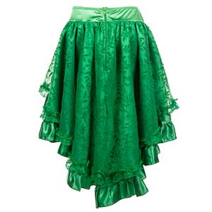 Green Lace and Satin High-low Skirt HG15786