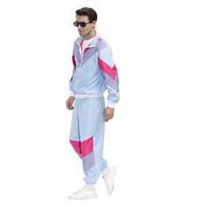 Men's Lapel Long Sleeve Front-Zip Lightweight Slim Fit Jacket And Pants Sportswear Suit N20497