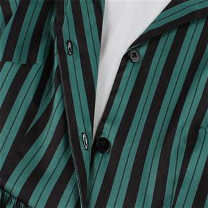 Women's Short-Sleeved One-Row Buttons Decorated Hepburn Suit Collar High-Waist Retro Full Swing Dress N23435