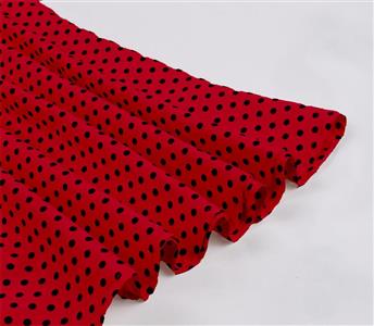 Vintage Polka Dot Collar Short Sleeve Belted Fit and Flare Dress N23714