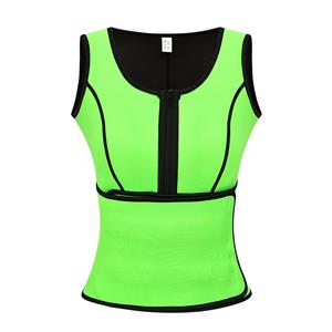 Women's Waist Cincher Vest Corset, Plus Size Corset, Women's Sport Corset, Green Waist Training Vest Corset with Girdles, Zipper Women's Corset,#N22842