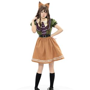 Lovely Girl Short Sleeve Fox Dress Nick Wilde Police Cosplay Costume N22843